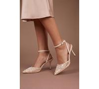 Coast Women's Maria Faux Leather Sequin Embellished Stiletto Court Shoes in Beige | Size: 4