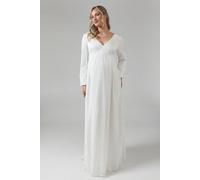 Coast Women's Maternity Chiffon Overlayer Long Sleeve Wedding Dress in Ivory | Size: 10 Coast Ivory 10
