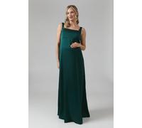 Coast Women's Maternity Square Neck Satin Bridesmaid Maxi Dress in Emerald | Size: 10 Coast Emerald 10
