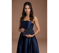 Coast Women's Melody Faux Suede Ruffle Clutch Bag in Navy Coast Navy One Size