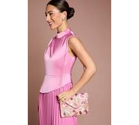 Coast Women's Melody Flower Embellished Clutch With Crossbody Strap in Blush Coast Blush One Size