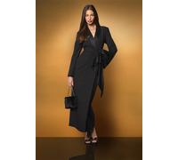 Coast Women's Muse Bow Front Satin Maxi Dress in Black | Size: 12 Coast Black 12