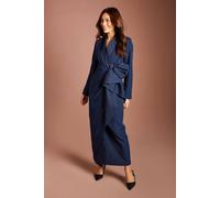 Coast Women's Muse Bow Front Satin Maxi Dress in Navy | Size: 8