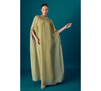 Coast Women's Muse Chiffon Cape Dress in Chartreuse | Size: 10