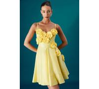 Coast Women's Muse Corsage Detail Strappy Mini Dress in Yellow | Size: 10 Coast Yellow 10