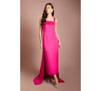 Coast Women's Muse Satin Drape Detail Strappy Midi Dress in Magenta | Size: 12