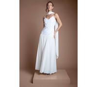 Coast Women's Muse Sequin & Mesh Maxi Wedding Dress in Ivory | Size: 8