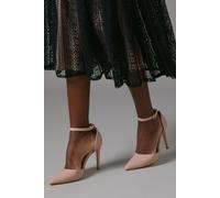 Coast Women's Nautila Faux Leather High Heel Stiletto Open Pointed Court Shoes in Blush | Size: 8 Coast Blush 8