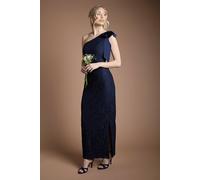 Coast Women's One Shoulder Bow Detail Lace Bridesmaid Dress in Navy | Size: 18 Coast Navy 18