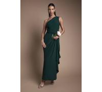 Coast Women's One Shoulder Sash Waist Maxi Bridesmaid Dress in Emerald | Size: 12