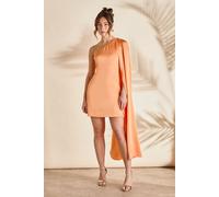 Coast Women's One Shoulder Satin Mini Holiday Dress in Orange | Size: 12 Coast Orange 12