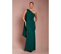 Coast Women's One Shoulder Stretch Crepe Maxi Dress in Emerald | Size: 18