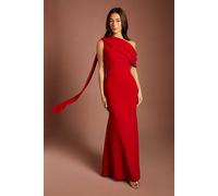 Coast Women's One Shoulder Stretch Crepe Maxi Dress in Red | Size: 8