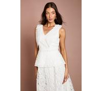 Coast Women's Organza Lace Bow One Shoulder Top in Ivory | Size: 16 Coast Ivory 16