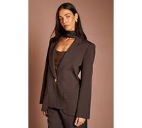 Coast Women's Oversized Blazer With Scarf Detail in Chocolate | Size: 8