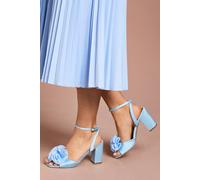 Coast Women's Paloma Corsage Detail High Block Heeled Sandals in Blue | Size: 6 Coast Blue 6