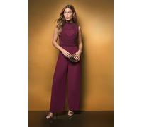 Coast Women's Pearl Beaded Sleeveless Jumpsuit in Burgundy | Size: 14 Coast Burgundy 14
