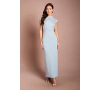 Coast Women's Pearl Cap Sleeve Ponte Maxi Dress in Light Blue | Size: 18