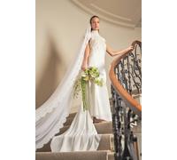 Coast Women's Pearl Fringed High Neck Embellished Wedding Dress in Ivory | Size: 18