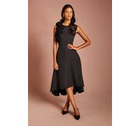 Coast Women's Petite 3D Corsage High Low Dress in Black | Size: 6