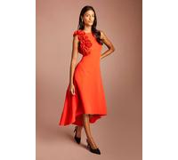 Coast Women's Petite 3D Corsage High Low Dress in Flame Red | Size: 16