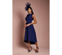 Coast Women's Petite 3D Corsage High Low Dress in Navy | Size: 14