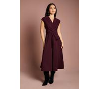 Coast Women's Petite Belted Crepe Dress in Chocolate | Size: 8
