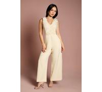 Coast Women's Petite Bow Shoulder Lace Jumpsuit in Lemon | Size: 16 Coast Lemon 16