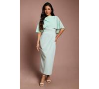 Coast Women's Petite Chiffon Cape Midi Dress in Sage | Size: 8 Coast Sage 8