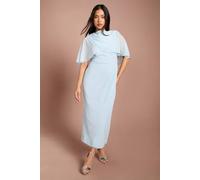 Coast Women's Petite Chiffon Cape Pencil Dress in Light Blue | Size: 18