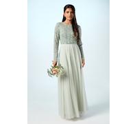 Coast Women's Petite Mixed Gem Tulle Skirt Bridesmaid Dress in Sage | Size: 8 Coast Sage 8