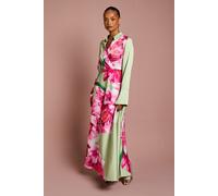 Petite Placement Print Wrap Front Gown Coast Sage 8