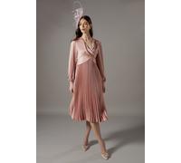 Coast Women's Petite Pleat Skirt Midi Dress in Rose | Size: 8 Coast Rose 8