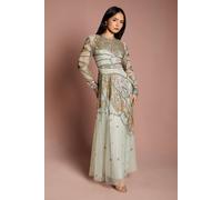 Coast Women's Petite Premium Hand Embellished Maxi Dress in Sage | Size: 6 Coast Sage 6