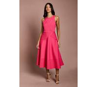 Coast Women's Petite Ribbed Bandage Halterneck Midi Dress in Pink | Size: 8