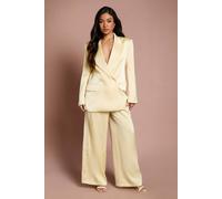 Coast Women's Petite Satin Double Breasted Blazer in Lemon | Size: 8 Coast Lemon 8