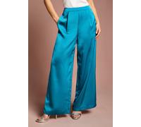 Coast Women's Petite Satin Flare Trouser in Teal | Size: 10 Coast Teal 10