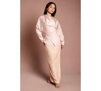 Coast Women's Petite Sequin Column Maxi Skirt in Champagne | Size: 10 Coast Champagne 10