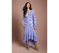 Coast Women's Petite Sequin Embellished & Embroidered Hi-Lo Maxi Dress in Cornflower Blue | Size: 4 Coast Cornflower Blue 4