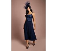 Coast Women's Petite Square Neck Midi Dress in Navy | Size: 12 Coast Navy 12