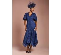 Coast Women's Placement Lace Hanky Hem Dress in Navy | Size: 10 Coast Navy 10