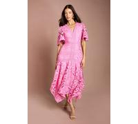 Coast Women's Placement Lace Hanky Hem Dress in Pink | Size: 10 Coast Pink 10