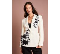 Coast Women's Placement Print Floral Blazer in Mono | Size: 16 Coast Mono 16