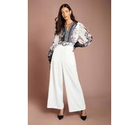 Coast Women's Placement Print Organza Jumpsuit in Mono | Size: 18