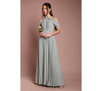 Coast Women's Pleat Cold Shoulder Bridesmaid Dress in Sage | Size: 14