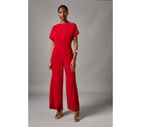 Coast Women's Pleat Off-The Shoulder Jumpsuit in Red | Size: 8