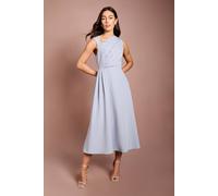 Coast Women's Pleated Bodice Crepe Midi Dress in Dusty Blue | Size: 8