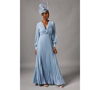 Coast Women's Pleated Chiffon Maxi Dress in Blue | Size: 14 Coast Blue 14