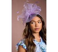 Coast Pleated Loop and Feather Fascinator, One Size, Lilac