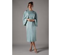Coast Women's Pleated Sleeve Satin Gown in Sage | Size: 8 Coast Sage 8